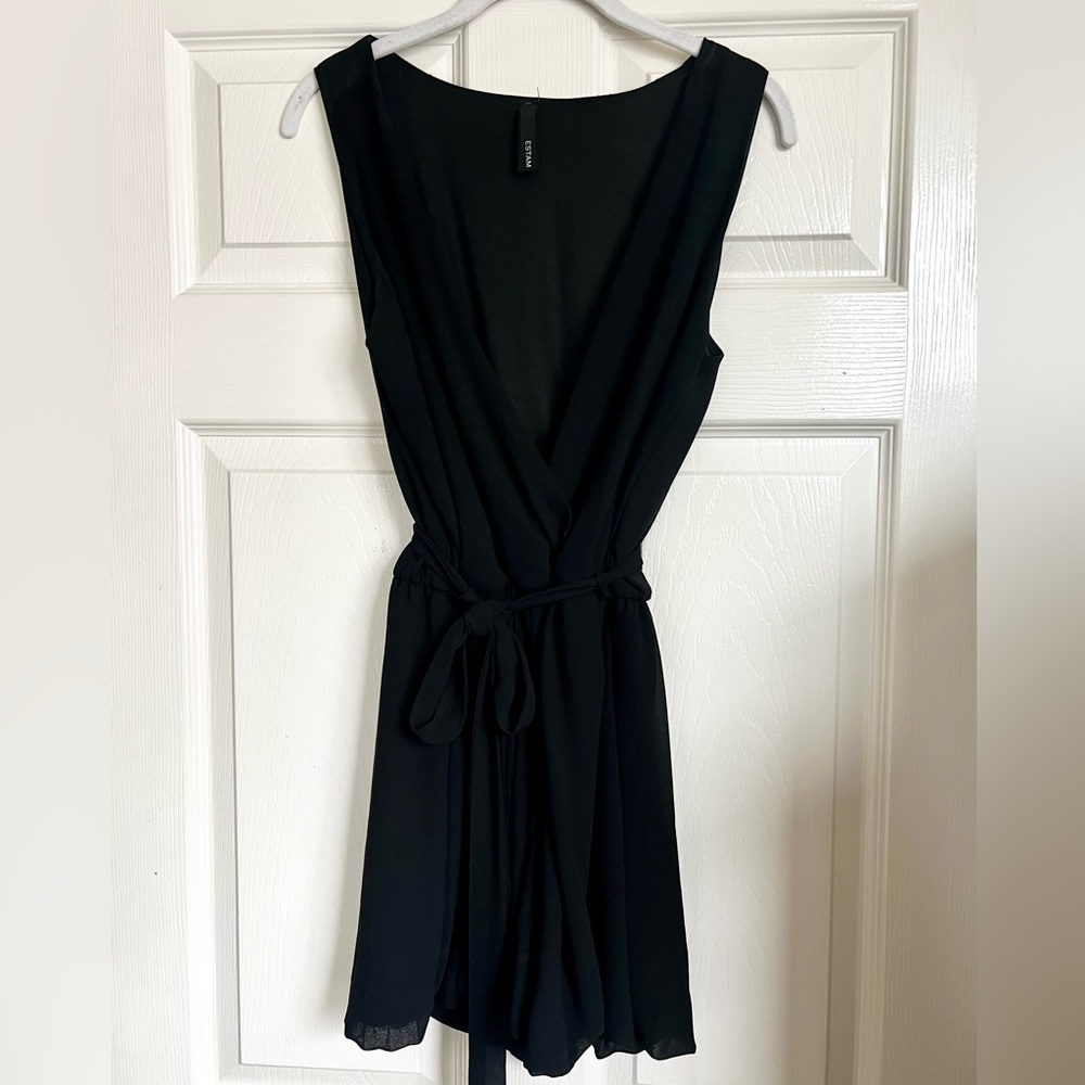 Very cute black lined bubble romper